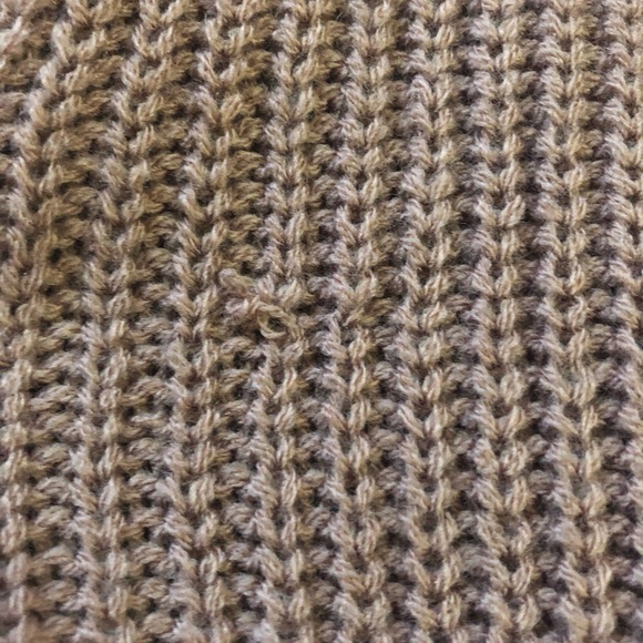 LOVE BY DESIGN Soft & Cozy Tan Knit Open Back V Neck Sweater - Picture 9 of 12